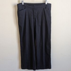 Eileen Fisher Linen Pants Wide Leg Crop M Stretch Coastal Beachy Lagenlook